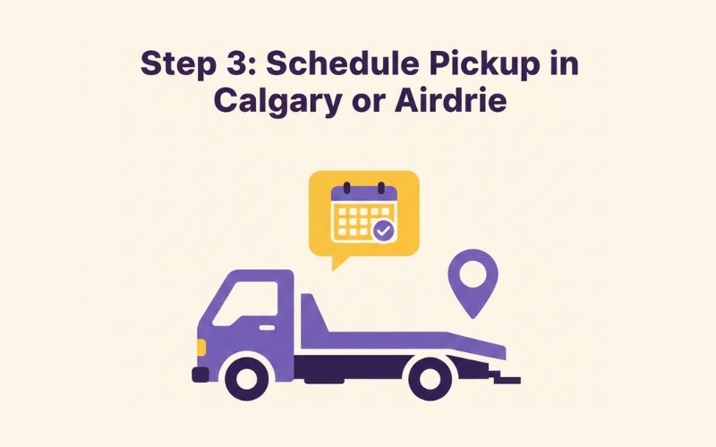 Step 3 Schedule Pickup in Calgary or Airdrie